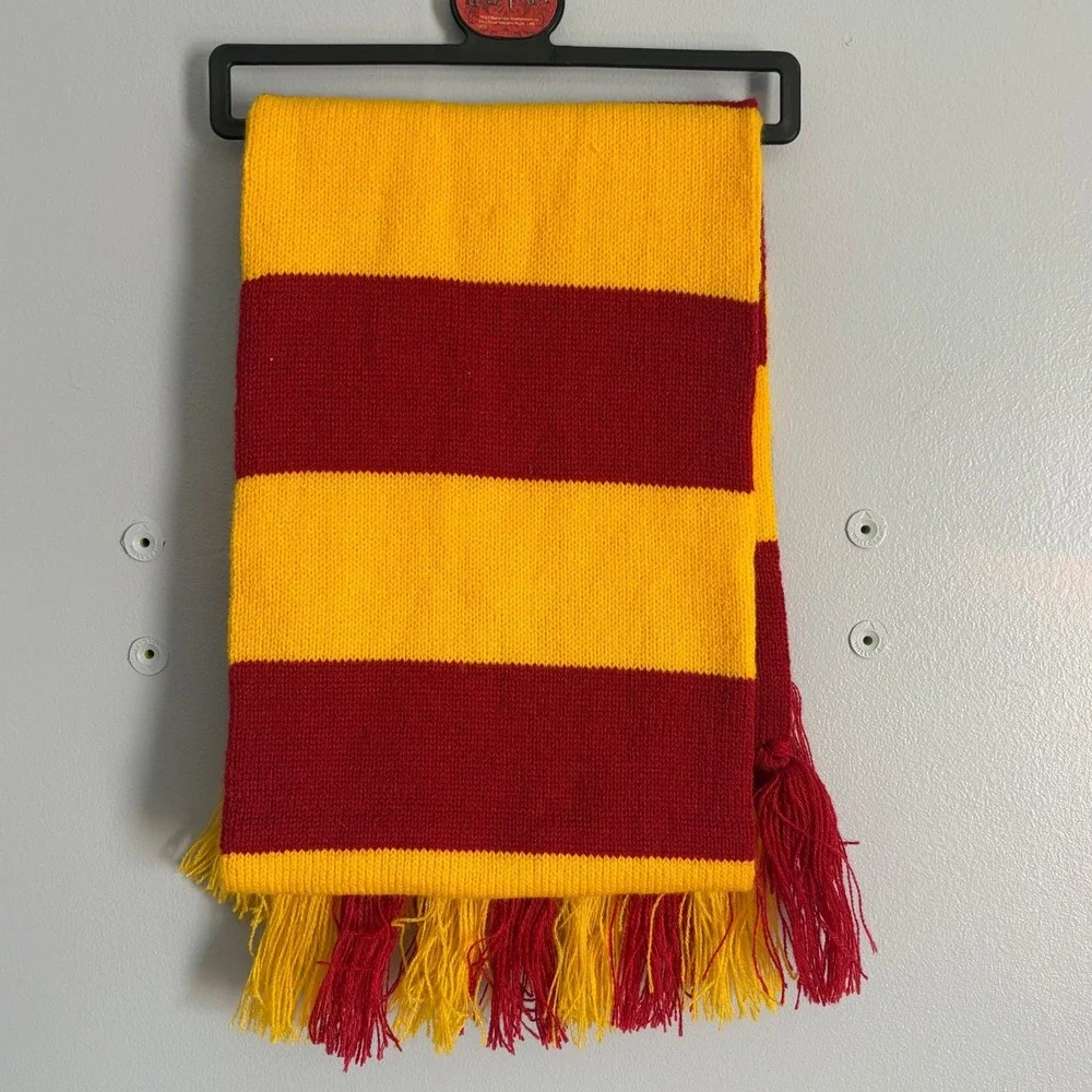 Harry Potter Gryffindor Beanie and Scarf Set Elope Burgundy Gold Stripe Knit